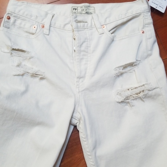 NWT Free People White Worn denim, size 27 - Picture 2 of 8